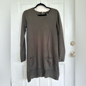 ADRIENNE VITTADINI WOMENS MERINO WOOL SWEATER DRESS WITH POCETS SIZE L